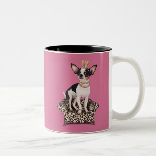 Caneca De Café Em Dois Tons Princesa da chihuahua (Direita)