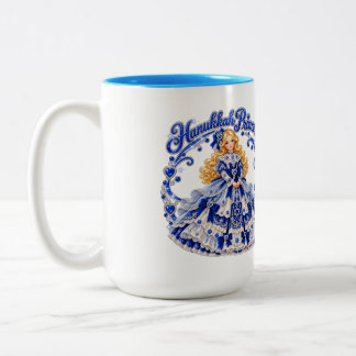 Caneca De Café Em Dois Tons Princesa do Hanukkah! As Mais Quentes Bênçãos!