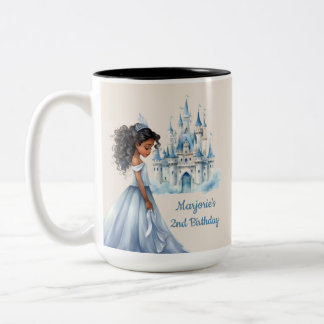 Caneca De Café Em Dois Tons Princesa e Castelo