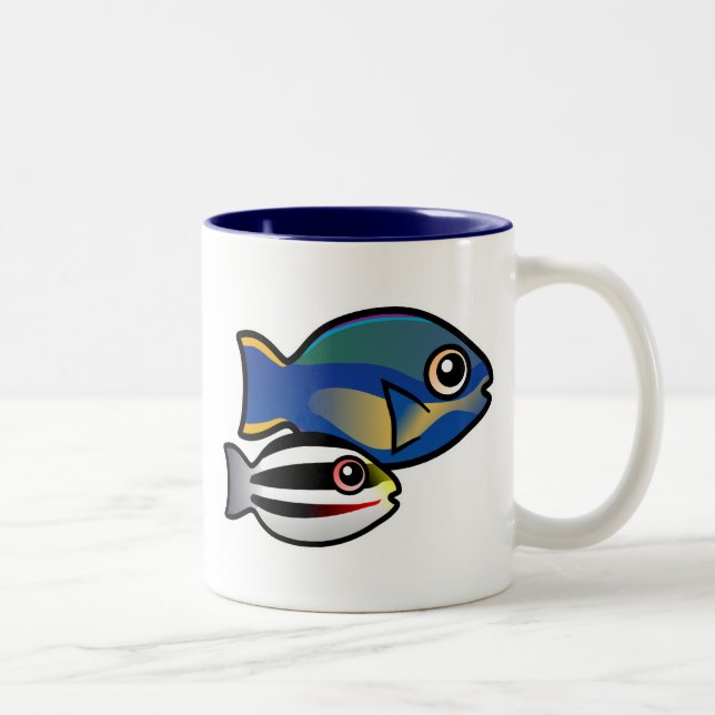 Caneca De Café Em Dois Tons Princesa Parrotfish com bebê (Direita)