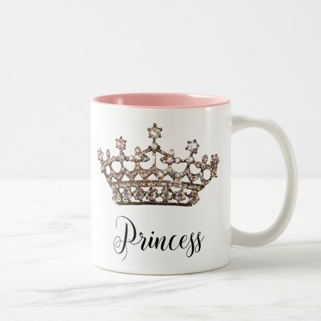 Caneca De Café Em Dois Tons "Princesa" Tiara Mug (Direita)