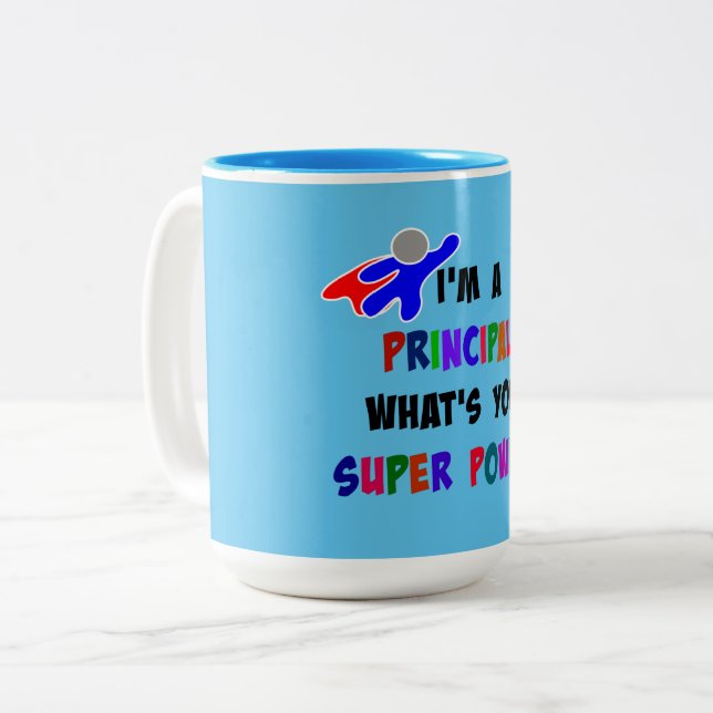 Caneca De Café Em Dois Tons Principal Superherói (Frente Esquerda)
