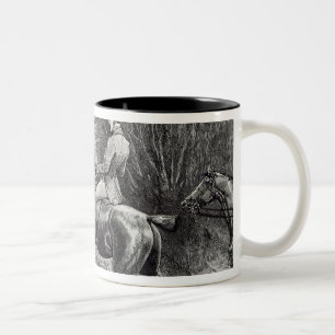 Caneca De Café Em Dois Tons Príncipe Albert que caça perto do castelo de
