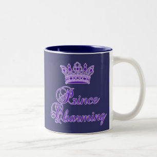 Caneca De Café Em Dois Tons Príncipe encantamento no roxo real para o bebê o