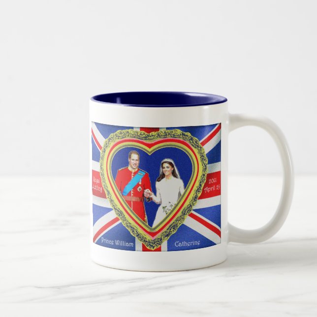 Caneca De Café Em Dois Tons Príncipe William e casamento real de Catherine (Direita)