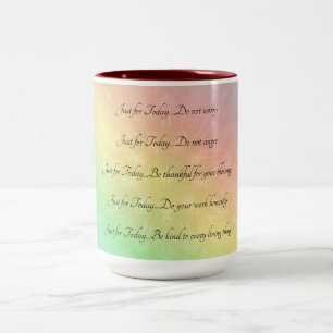 Caneca De Café Em Dois Tons Princípios Reiki Rainbow Mandala design