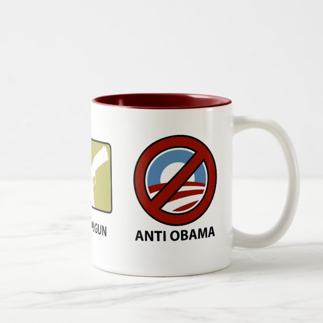 Caneca De Café Em Dois Tons Princples contra Obama (Direita)