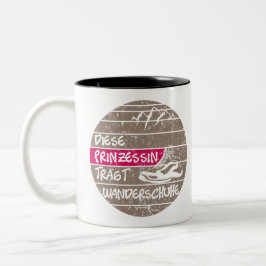 Caneca De Café Em Dois Tons Prinzessin trägt Wanderschuhe, Sonnenuntergang