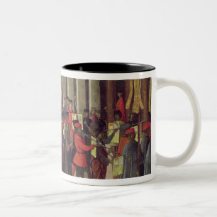 Caneca De Café Em Dois Tons Procissão no quadrado de St Mark, detalhe de