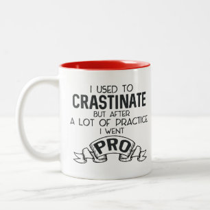 Caneca De Café Em Dois Tons Procrastinato Funny Sarcasm