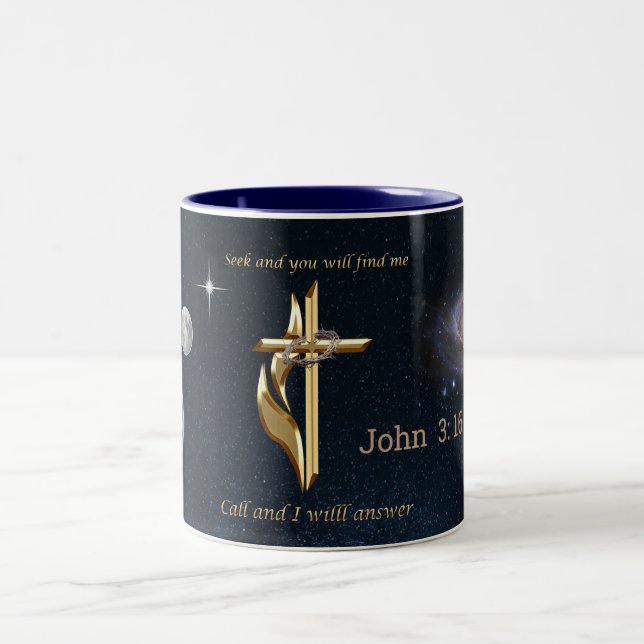 Caneca De Café Em Dois Tons Procure e me encontrará. (Centro)
