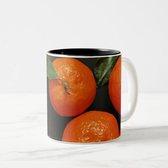 Caneca De Café Em Dois Tons Produtos hortícolas saudáveis (Frente Esquerda)