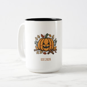 Caneca De Café Em Dois Tons Produtos personalizados do Retro Fall Autumn Pumpk