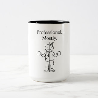 Caneca De Café Em Dois Tons Professional. Mostly. – Funny Office Humor Coffee 