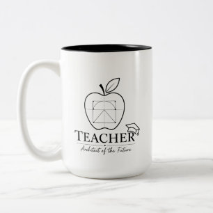 Caneca De Café Em Dois Tons Professor Arquiteto Maçã Projeto