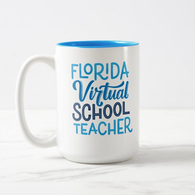Caneca De Café Em Dois Tons Professor da Florida Virtual School, Handlettering (Esquerda)