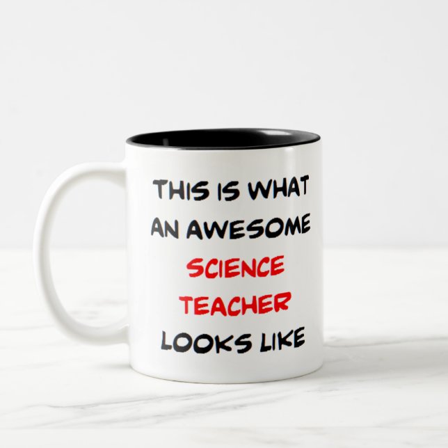 Caneca De Café Em Dois Tons professor de ciência, incrível (Esquerda)