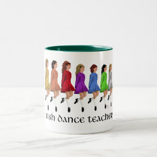Caneca De Café Em Dois Tons Professor de Dança Step Irlandesa - Arco-íris