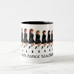 Caneca De Café Em Dois Tons Professor de Dança Step Irlandesa - Linha Preta