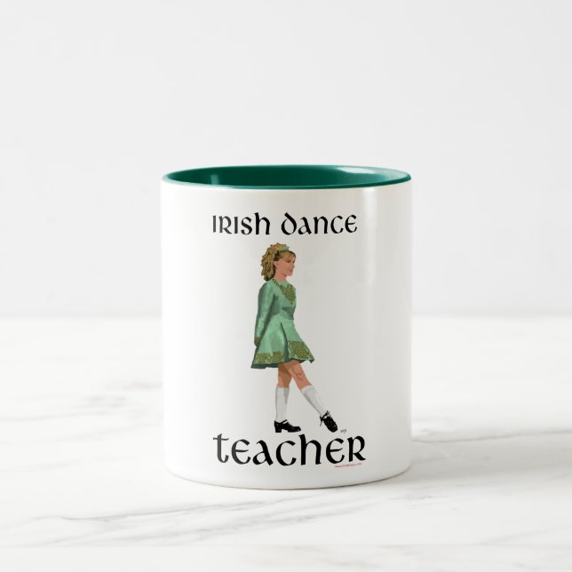 Caneca De Café Em Dois Tons Professor de Dança Step Irlandesa - Verde (Centro)