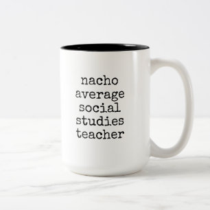 Caneca De Café Em Dois Tons Professor de Estudos Sociais Não Mediano Engraçado