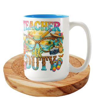 Caneca De Café Em Dois Tons Professor de folga vibes de verão