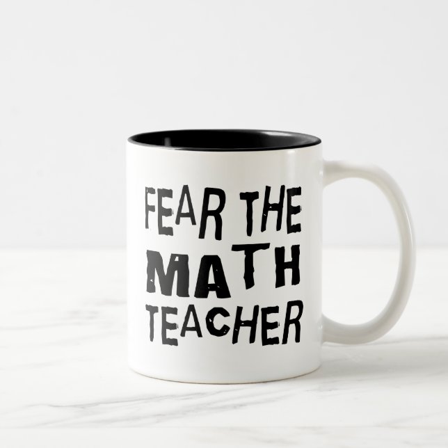 Caneca De Café Em Dois Tons Professor de matemática engraçado (Direita)