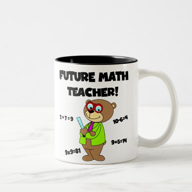 Caneca De Café Em Dois Tons Professor de matemática futuro (Direita)
