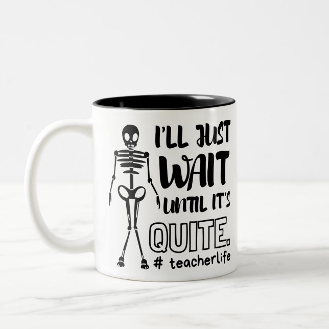 Caneca De Café Em Dois Tons Professor de Queda de Halloween (Esquerda)