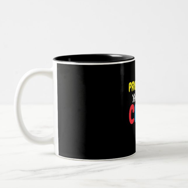 Caneca De Café Em Dois Tons Professor de Tripulação da Pré-escola (Esquerda)