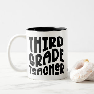 Caneca De Café Em Dois Tons Professor do Terceiro Ano Design de Tipografia M