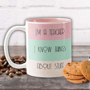 Caneca De Café Em Dois Tons Professor engraçado colorblock personalizado 