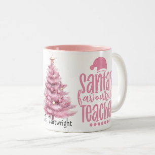 Caneca De Café Em Dois Tons Professor Favorito do Papai Noel