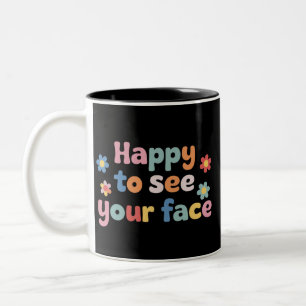 Caneca De Café Em Dois Tons Professor Feliz em Ver Seu Rosto de Volta às Aulas