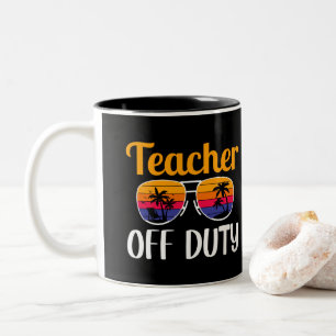 Caneca De Café Em Dois Tons Professor Fora de Serviço, Presente para Professor