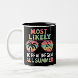 Caneca De Café Em Dois Tons Professor Mais Propenso a Estar na Academia Todo o