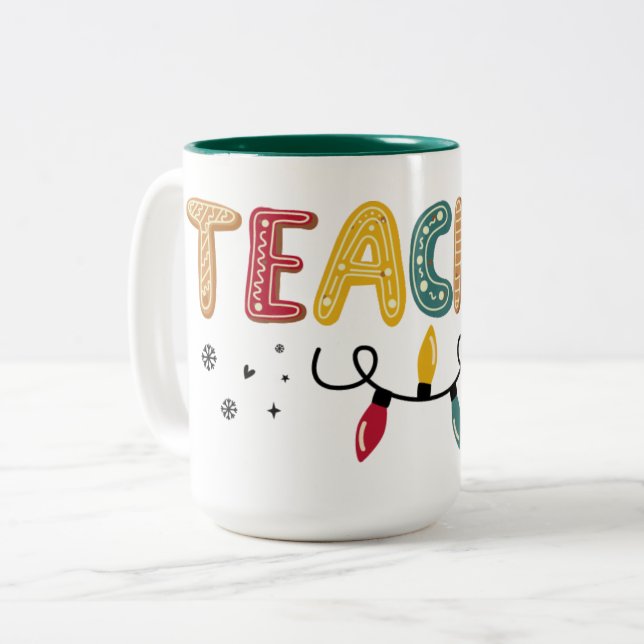 Caneca De Café Em Dois Tons Professor Natal (Frente Esquerda)
