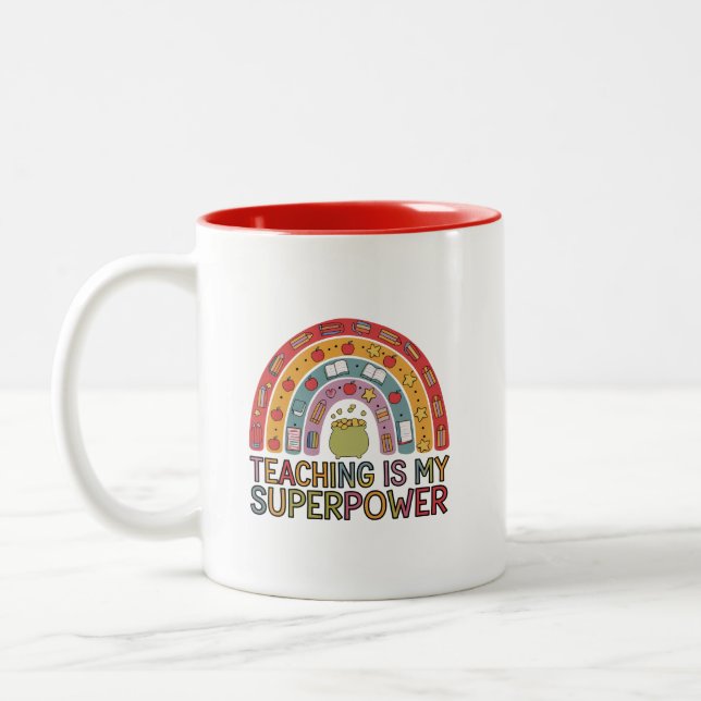 Caneca De Café Em Dois Tons Professor & Sala de Aula (Esquerda)