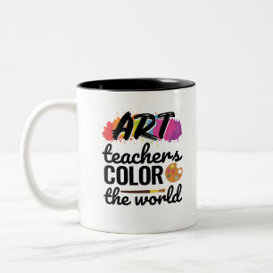 Caneca De Café Em Dois Tons Professores de Arte Colorem a Apreciação Mundial