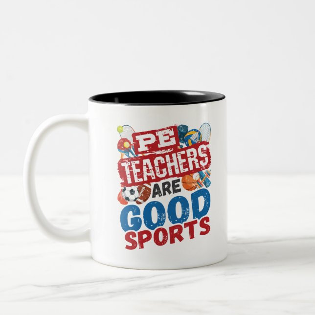Caneca De Café Em Dois Tons Professores de educação física são bons professore (Esquerda)