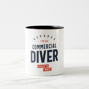 Caneca De Café Em Dois Tons Profissão de mergulhador comercial