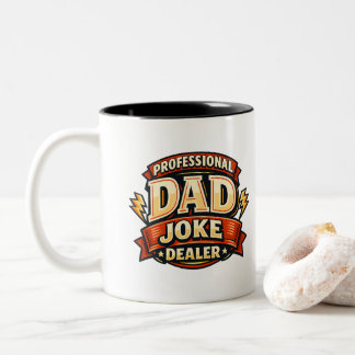 Caneca De Café Em Dois Tons Profissional Comerciante de Piadas de Pai Engraçad