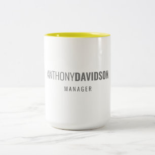 Caneca De Café Em Dois Tons Profissional Elegante Minimalista Moderno