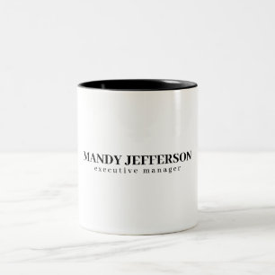 Caneca De Café Em Dois Tons Profissional elegante moderno minimalista adicione