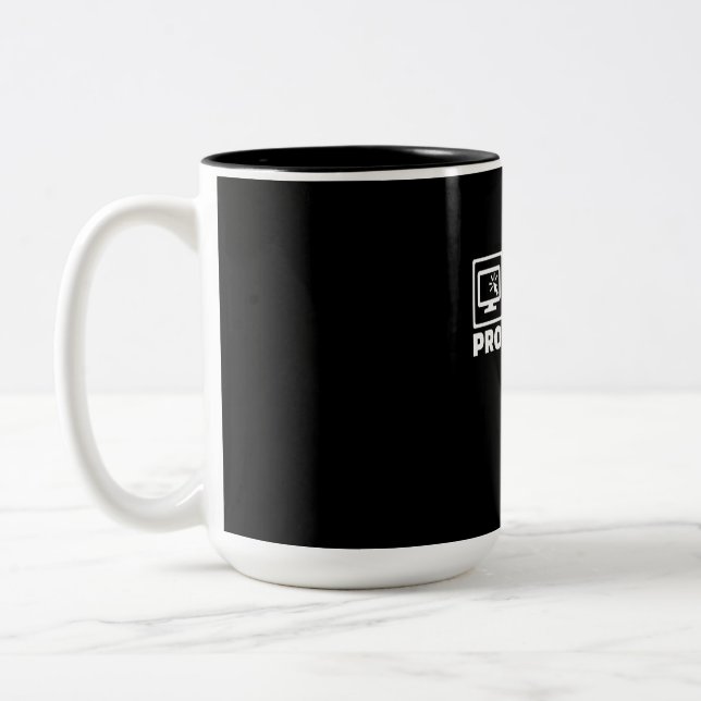 Caneca De Café Em Dois Tons Programador Escreve Código E Bebe Café (Esquerda)