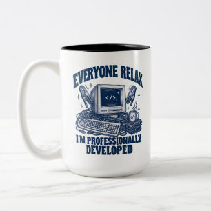 Caneca De Café Em Dois Tons Programador Todos Relaxem Estou Profissionalmente