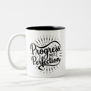 Caneca De Café Em Dois Tons Progresso Não Perfeição De Café De Dois Tons