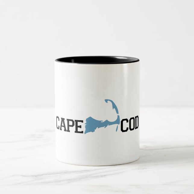 Caneca De Café Em Dois Tons Projeto do "mapa" de Cape Cod (Centro)