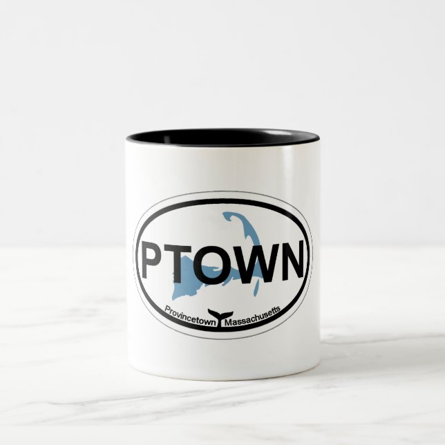 Caneca De Café Em Dois Tons Projeto oval de Provincetown (Centro)