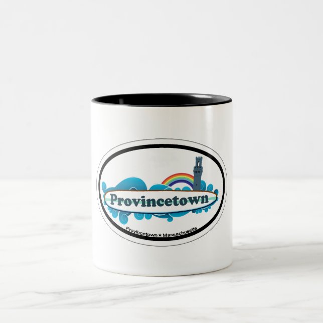Caneca De Café Em Dois Tons Projeto oval de Provincetown (Centro)